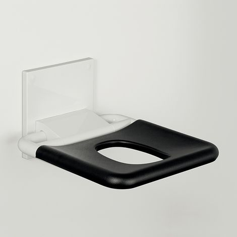 pba 01 Duschsitz mit Hygieneöffnung klappbar, aus Nylon, 380x445mm