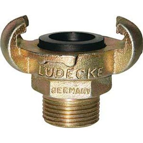 Lüdecke Klauen-Gewindekupplung DIN 3489, Temperguss, AG 1, SW40 (1/2)