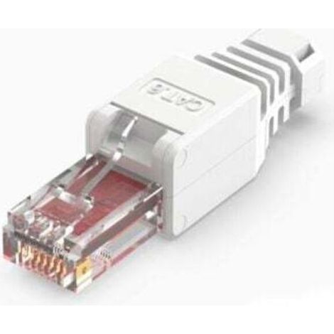 Lot de 2 fiches sans outil CAT 6, tête de cristal de câble réseau sans pression, module sans pince de câble réseau, sans outil (1/4)