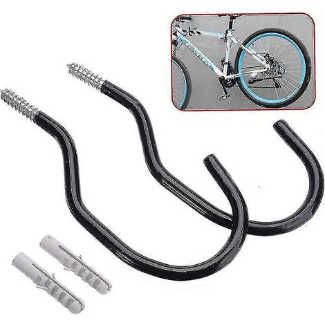 1 paire de crochets pour vélo, compatibles avec tous types de vélos, large ouverture, faciles à installer et à retirer - Crochets/supports parfaits pour suspendre les vélos au plafond ou au mur de vot (1/5)