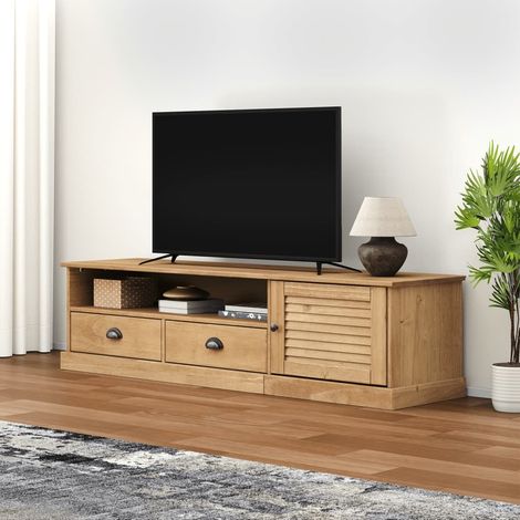 Meuble TV, Banc TV, Support pour Téléviseur, Meuble de Salon VIGO 156x40x40 cm bois massif de pin YHJ88582 (1/5)