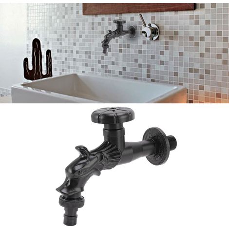 Robinet suspendu en laiton gravé, style vintage, petit robinet décoratif d'extérieur pour jardin, robinet pour machine à laver, robinet pour balai à franges, robinet de toilette (1/5)