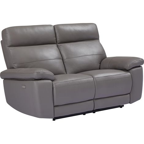 Divano relax 2 posti in pelle grigio RANIFA (1/5)