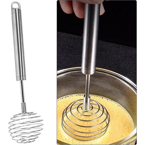 Batidor manual de acero inoxidable con resorte,batidora de mano de 95 x 23 pulgadas,Accesorio de cocina para cocinar y hornear
