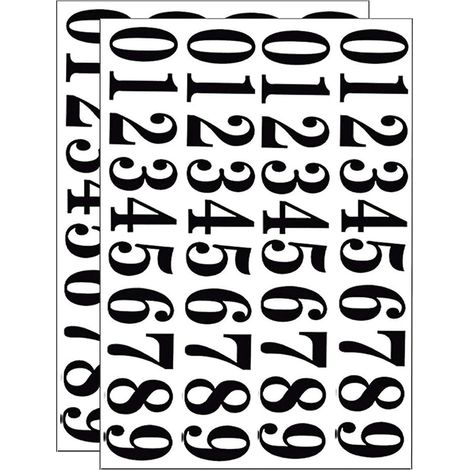 80 chiffres autocollants en vinyle noir, 5 cm, pour boîte aux lettres, portes, fenêtres, véhicules, panneaux extérieurs (1/5)
