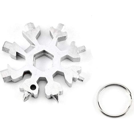 （Blanc）18 Dans 1 Flocon De Neige Outil Multi, En Acier Inoxydable Flocon De Neige Outil De La Bouteille Ouvreur D'aventure Outil Pour L'extérieur D'intérieur (1/5)