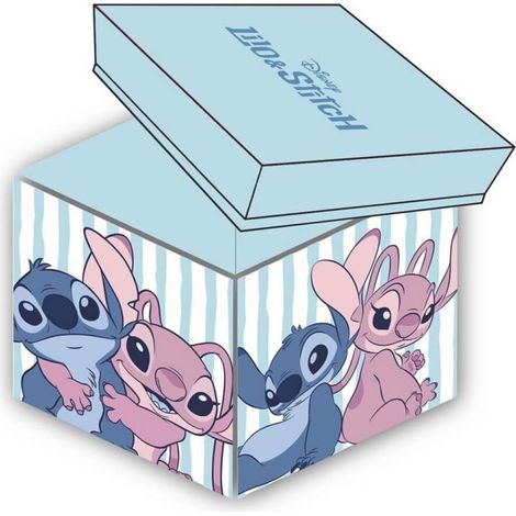 Tabouret de rangement cube - Stitch et Angel - 30x30x30cm (1/5)