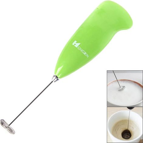 Mousseur à lait électrique, à piles, en acier inoxydable, pour café, matcha. (1/5)