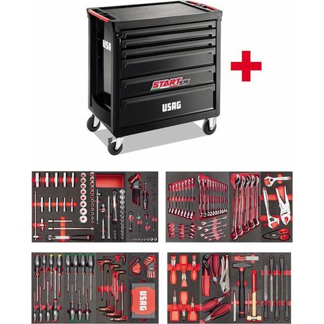 Carrello START XL Usag 516 STXL6NMM con Assortimento Manutenzione 302 pz