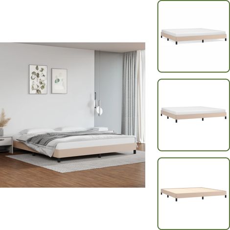 Bettgestell Cappuccino-Braun 200x200 cm Kunstleder - Bettes Gestell - Schlafzimmer Möbel - Kunstleder Bett - Doppelbett - Boxspringbetten (1/5)