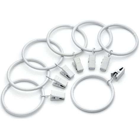 Set mit 10 weißen Vintage-Duschvorhangringen – rostbeständig – 3,8 cm Innendurchmesser, Duschvorhanghaken und -stangen (1/4)