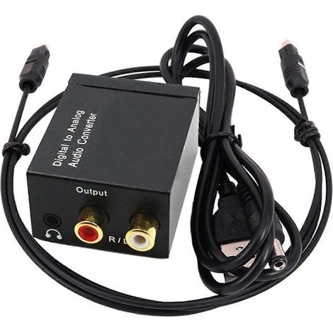 Décodeur audio numérique, prise jack 3,5 mm, coaxial, fibre optique-- (1/5)