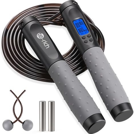 Sport Skipping Rope, Wireless Skipping Rope with Counter, 3M Adjustable Jump Rope with Steel Ball Bearings, Non-Slip Handles for Adult/Kids/Fitness/Crossfit/Boxing/Gym (1/5)