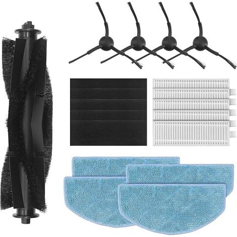 Kit accessoires pour aspirateur robot Tikom G8000, G8000 Pro & Honiture G20, G20 Pro, 5 brosses rouleaux haute performance, 5 filtres HEPA, 4 brosses latrales, 4 tampons de nettoyage (1/5)
