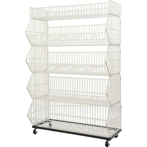 Étagère à paniers de rangement, 5 niveaux, 900 x 430 x 1360 mm, Charge maximale de 25 kg par niveau, Mobile avec roues, Design empilable (1/5)