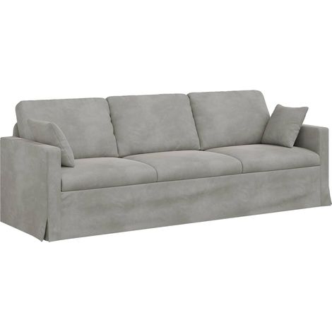 Canapé Gris clair 228 x 78 x 80 cm Velours (1/5)