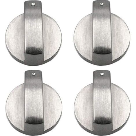 Boutons de commande pour cuisinière à gaz – Lot de 4 en métal brossé, compatibles avec verrous de sécurité (1/4)