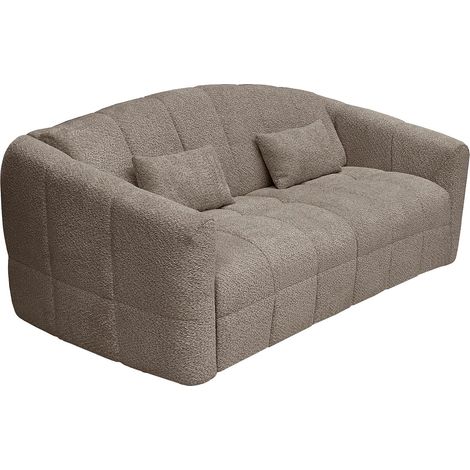 Divano letto 3 posti expres Poto letto 140 cm Materasso 13 cm Tessuto bouclette Talpa - RETUNA (1/5)