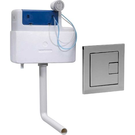 Roper Rhodes Torrent Concealed Dual Flush WC Toilet Cistern +Square Chrome Plate (1/4)