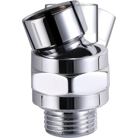 Raccord Rotule - Laiton Chromé G1/2 - Pour Bras de Douche et Pomme de Douche - Réglable en Angle - 1 Pièce
