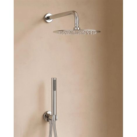 Set doccia soffione e doccetta in acciaio cromo Platinum