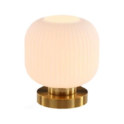 Lampada da tavolo in vetro in stile medievale-moderno - ideale per camere da letto, soggiorni, uffici, ecc. - 1 pezzo, modello grande, bianco sporco (1/4)