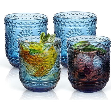 Lot de 4 Verres à cocktail,360 ml,Multicolore,Empilables,Passe au lave-vaisselle,Usage quotidien (1/5)