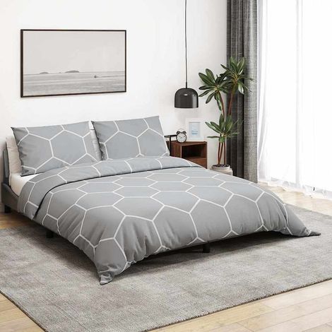 Parure de lit grise 200x200 cm en coton (1/5)