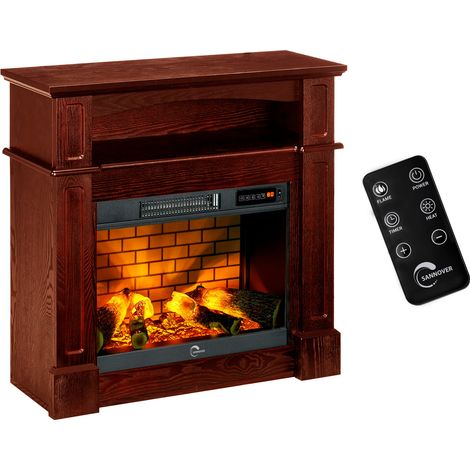 Camino elettrico Sifora 2000 W 80,5 x 30 x 81 cm Legno Sannover - Consegnato già montato, pronto all'uso