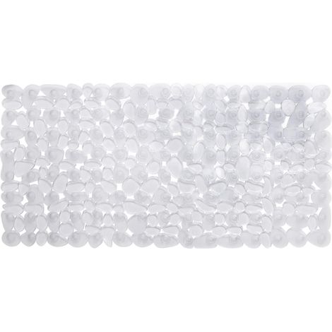 Tappetino da bagno trasparente antiscivolo (72 x 36 cm), tappetino rettangolare per doccia con ventose