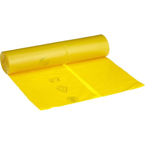 DEISS PREMIUM - Sacchi per la spazzatura modello 60, 120 litri, colore: Giallo