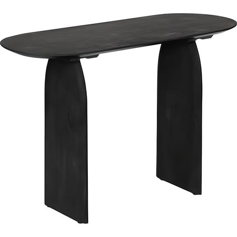 Table de console, meuble de console en bois de manguier coloris noir - Longueur 110 x Profondeur 45 x Hauteur 77 cm -PEGANE- (1/4)