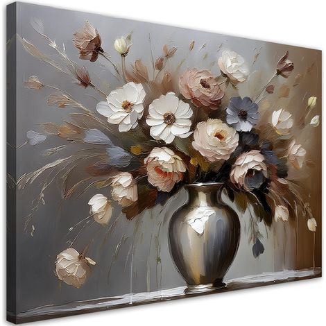 Tableau déco Fleurs peintes dans un vase 100x70 (1/5)