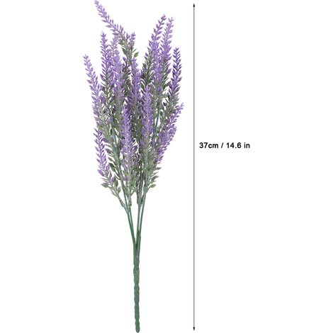 Bouquet de mariée artificiel lavande (25 têtes) - Décoration pour la maison ou les fêtes (violet) (1/5)