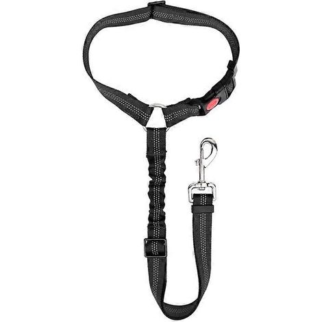 Ceinture de sécurité pour chien avec collier réfléchissant en nylon (1/5)