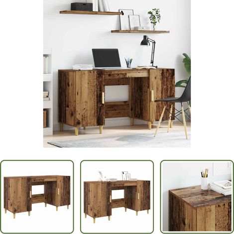 Bureau industriel - Bureau Bois Ancien 140 x 50 x 75 cm Bois d'ingénierie (1/5)