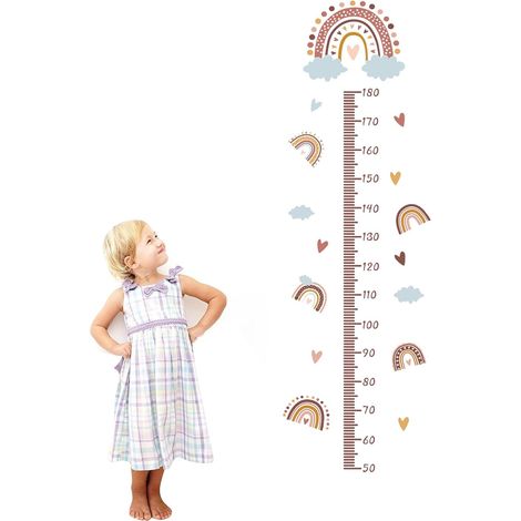 Kinder Wandmesslatte Wandlineal Kinder Messlatte Baby Wachstumstabelle Kinder Wandaufkleber PVC Wandaufkleber Abnehmbare Wanddekoration für Kinderzimmer 50 bis 180 cm (1/5)