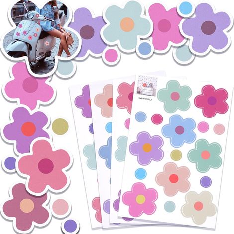 feuilles d'autocollants fleurs vélo autocollants voiture moto valise pour cuisine salle de bain (1/5)