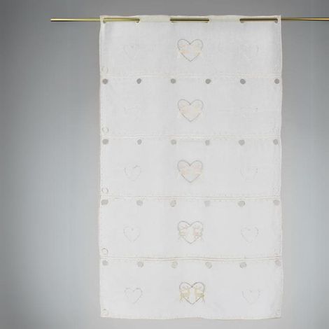 Modulable brodé motifs de rennes et coeurs Blanc 60x90 cm