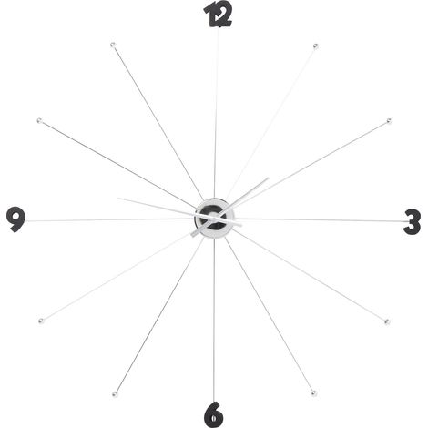 Kare Design orologio da parete Like Umbrella, argento, diametro 60cm, struttira ombrella con palline di decorazione, batteria non inclusa, 60x60x6cm (A/L/P) (1/5)