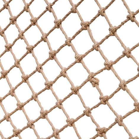 1 x 1m Filet Protection Chanvre Filet en Corde de Chanvre for Enfants Cloison de Séparation Bâche de Protection Escalade en Plein Air Hamac Balançoire