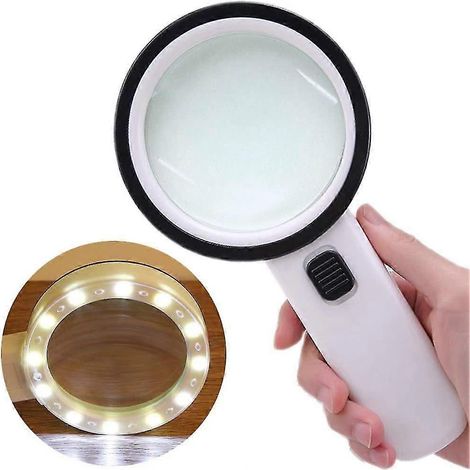 Loupe éclairante, grossissement 30x, lentille jumbo éclairée, idéale pour les personnes âgées souhaitant lire les petits caractères, timbres, cartes, inspections, dégénérescence maculaire. (1/3)