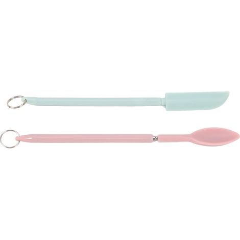 Lot de 2 spatules silicone mini rétractables, grattoir inox alimentaire pour pot de confiture et cuisine (1/5)