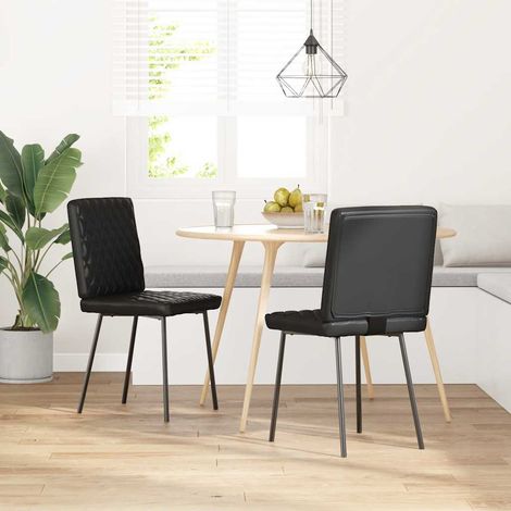 Lot de 2 Chaises à manger,Chaise de cuisine noir similicuir CFW88704 (1/5)