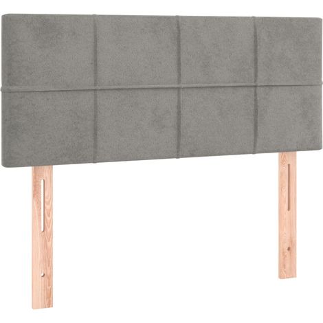 Testiera letto accessorio arredo camera da letto 80 x 5 x 78/88 cm tessuto velluto grigio chiaro TDL0203215