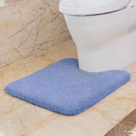 Tapis Contour WC Antidérapant Tapis de Toilette WC Épaissi Tapis WC Absorbant Tapis Salle de Bain Ultra Doux en Microfibre, Séchage Rapide, Lavable en Machine - 50 x 60cm (Wedgewood) (1/5)