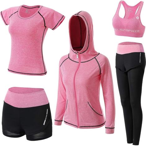 Trainingsanzug für Damen – komplettes 5-teiliges Set für jedes Workout, jede Jahreszeit (1/5)