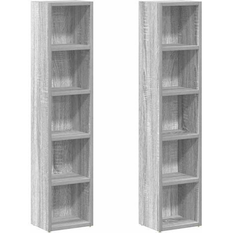 Maison Exclusive - Mobili Porta CD 2pz Grigio Sonoma 21x16x93,5 Legno Multistrato (1/5)