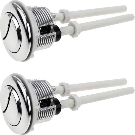 Set mit 2 Zweimengen-Spültaster, 38 mm, verchromt, Standard, versilbert
