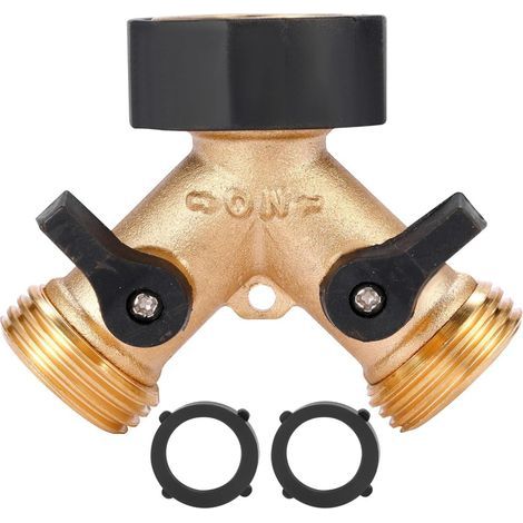 double outlet tap for washing machines, connected to a two-way diverter, allows two appliances to be connected. (1/5)